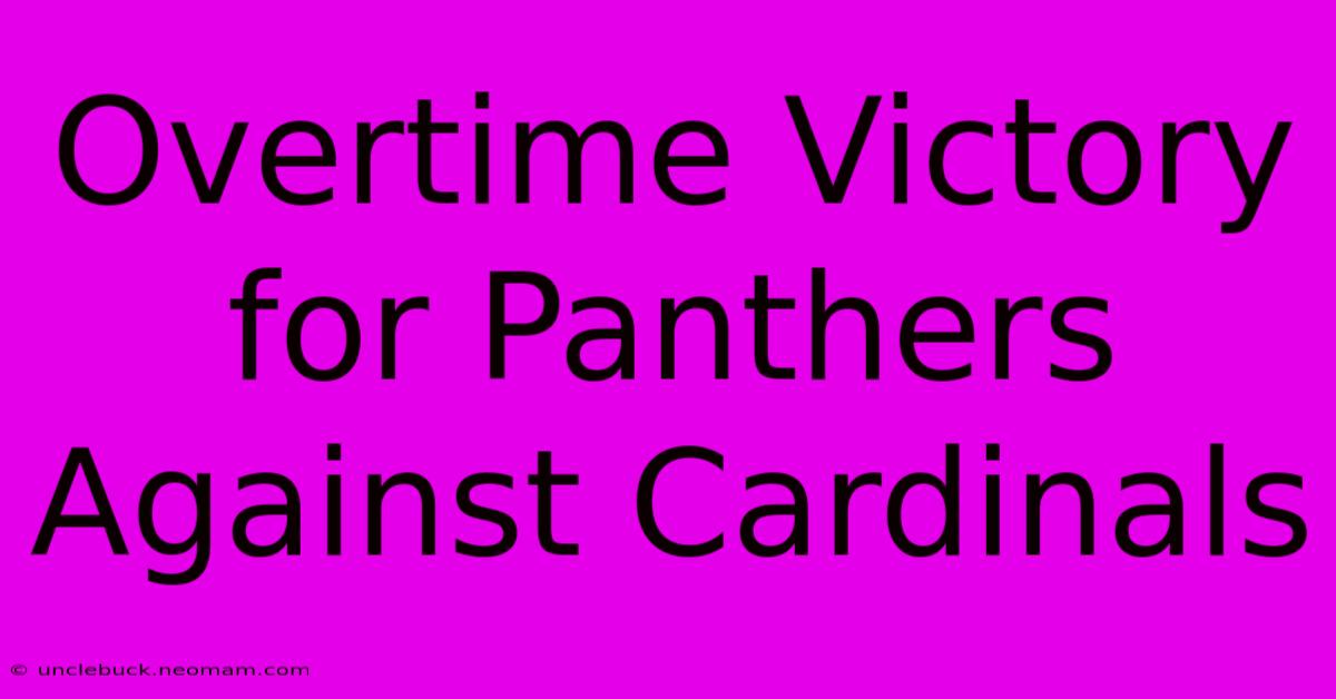 Overtime Victory For Panthers Against Cardinals