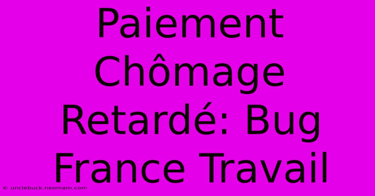 Paiement Chômage Retardé: Bug France Travail