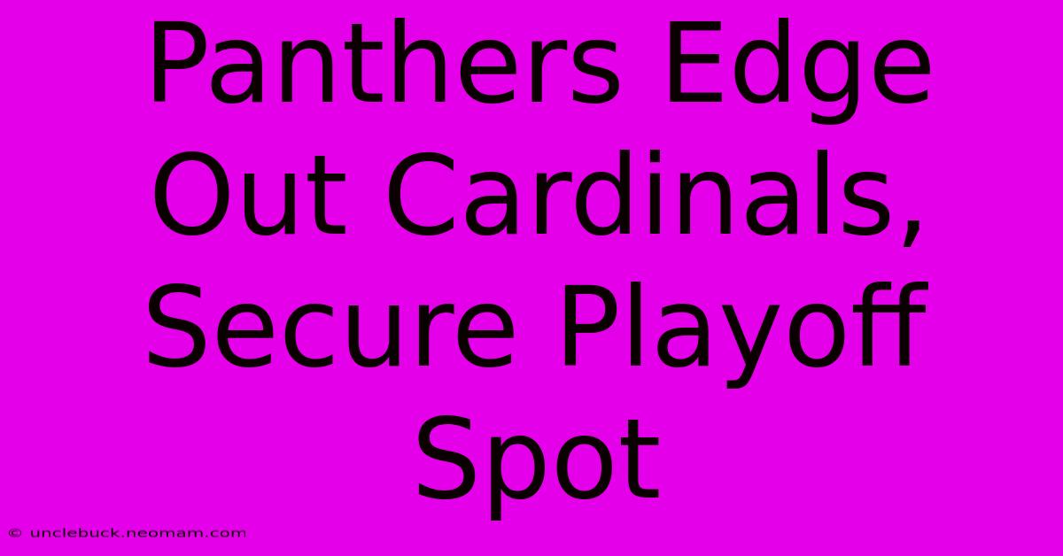 Panthers Edge Out Cardinals, Secure Playoff Spot