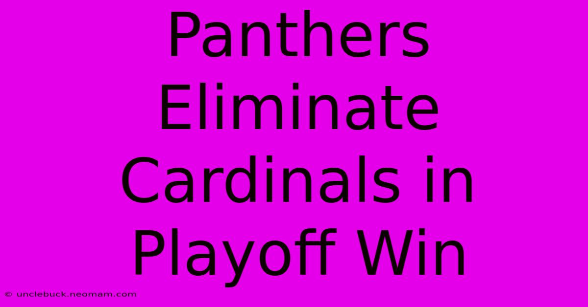 Panthers Eliminate Cardinals In Playoff Win