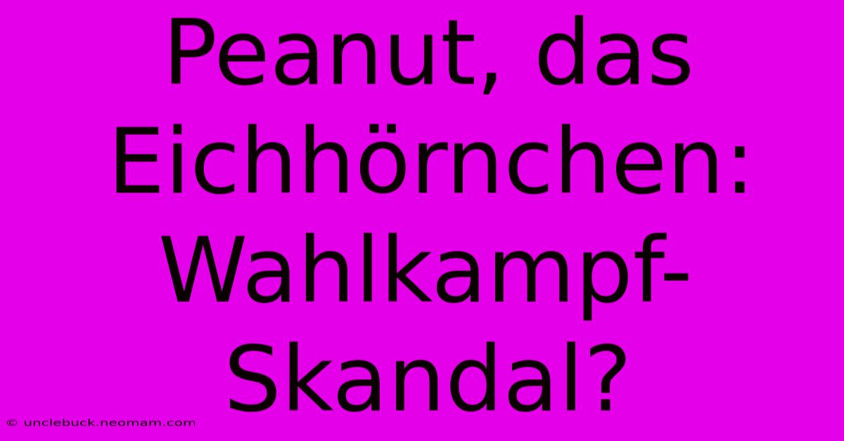 Peanut, Das Eichhörnchen: Wahlkampf-Skandal?