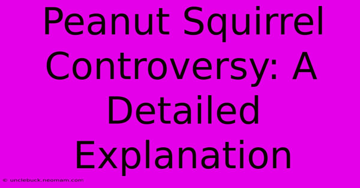 Peanut Squirrel Controversy: A Detailed Explanation