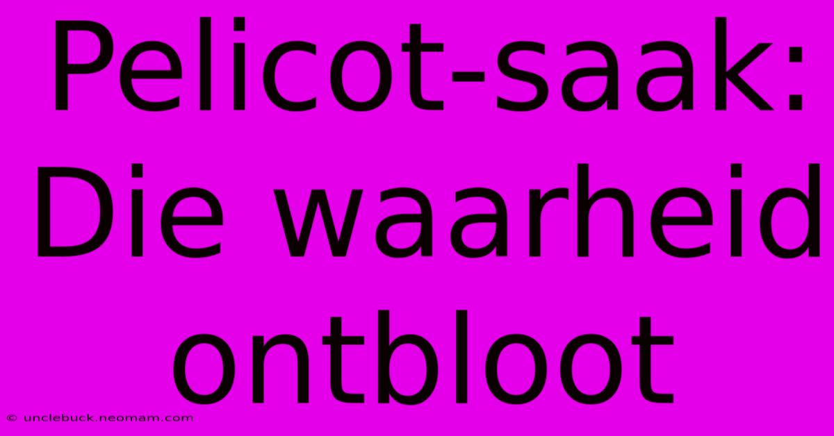 Pelicot-saak: Die Waarheid Ontbloot