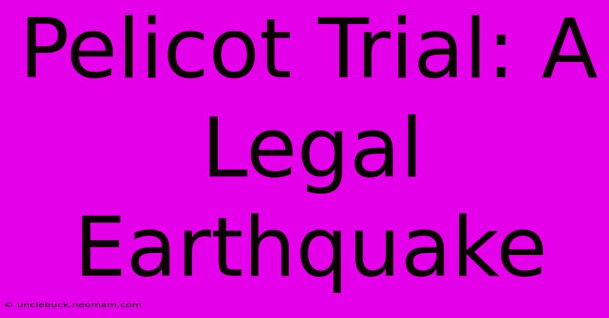 Pelicot Trial: A Legal Earthquake