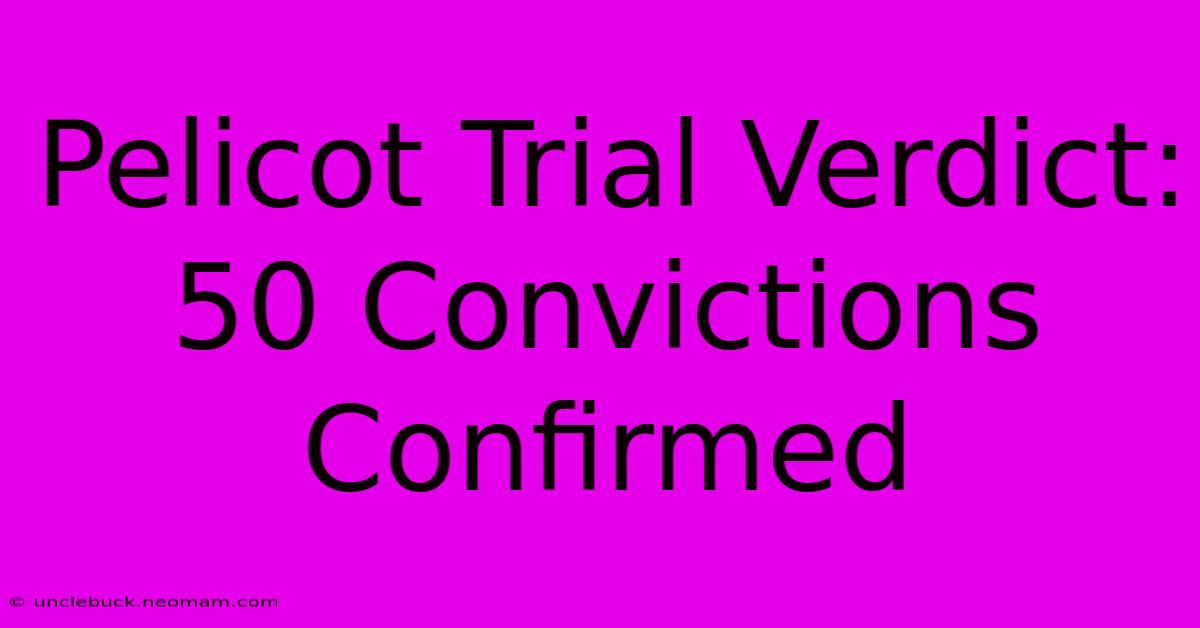 Pelicot Trial Verdict: 50 Convictions Confirmed