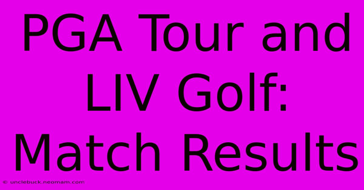 PGA Tour And LIV Golf: Match Results