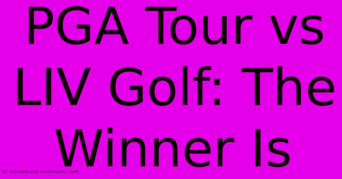 PGA Tour Vs LIV Golf: The Winner Is