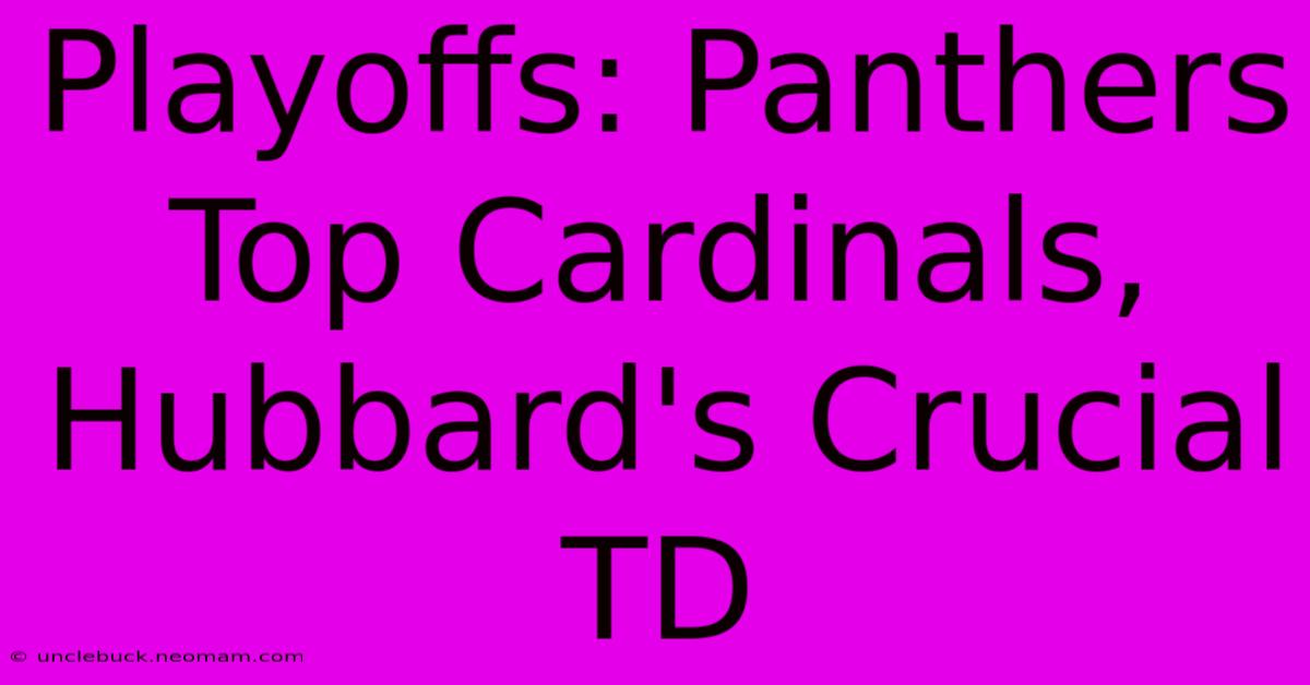 Playoffs: Panthers Top Cardinals, Hubbard's Crucial TD