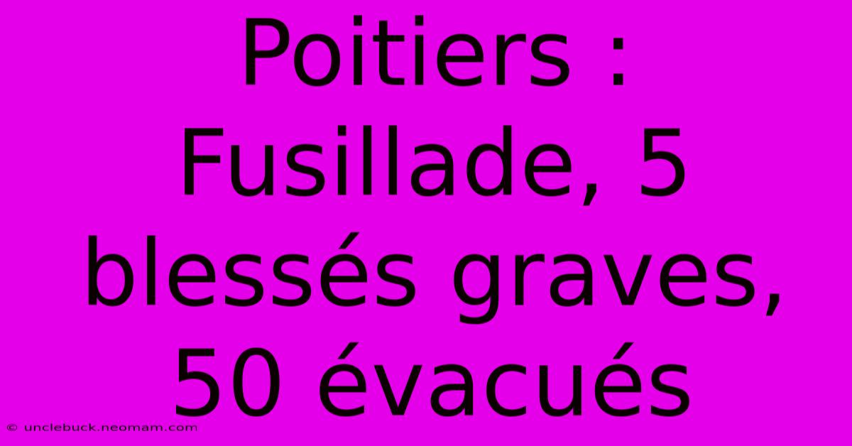 Poitiers : Fusillade, 5 Blessés Graves, 50 Évacués 