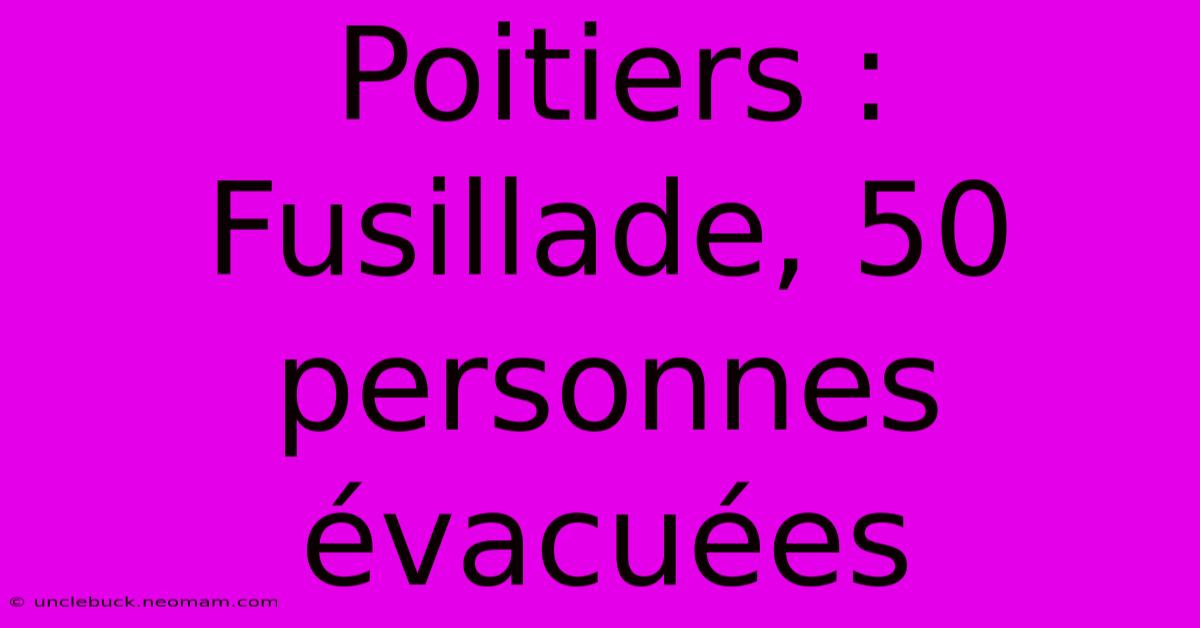 Poitiers : Fusillade, 50 Personnes Évacuées