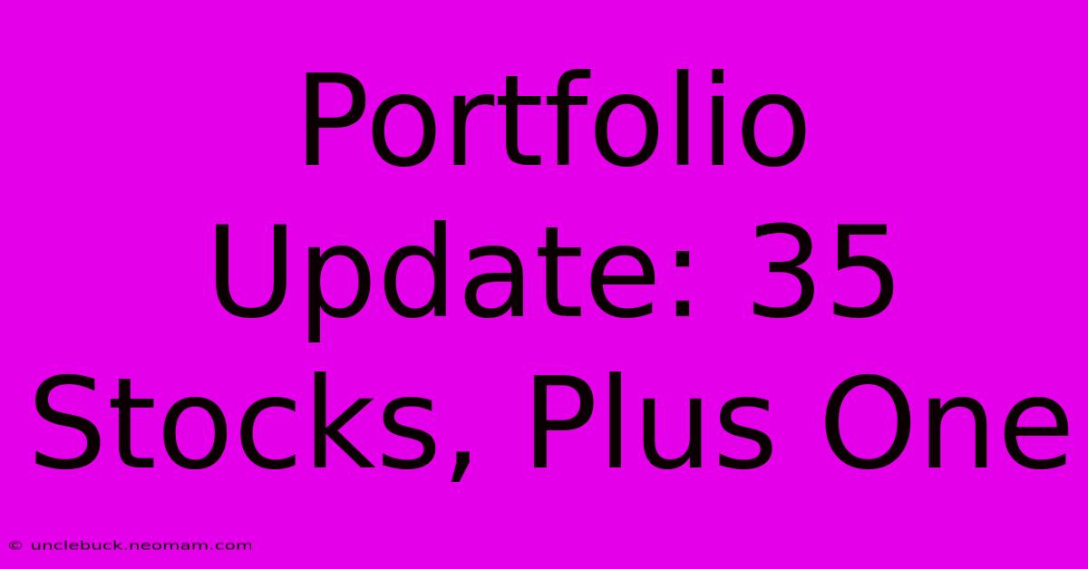 Portfolio Update: 35 Stocks, Plus One