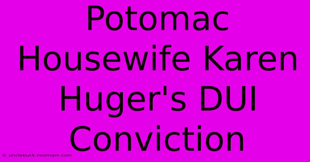 Potomac Housewife Karen Huger's DUI Conviction