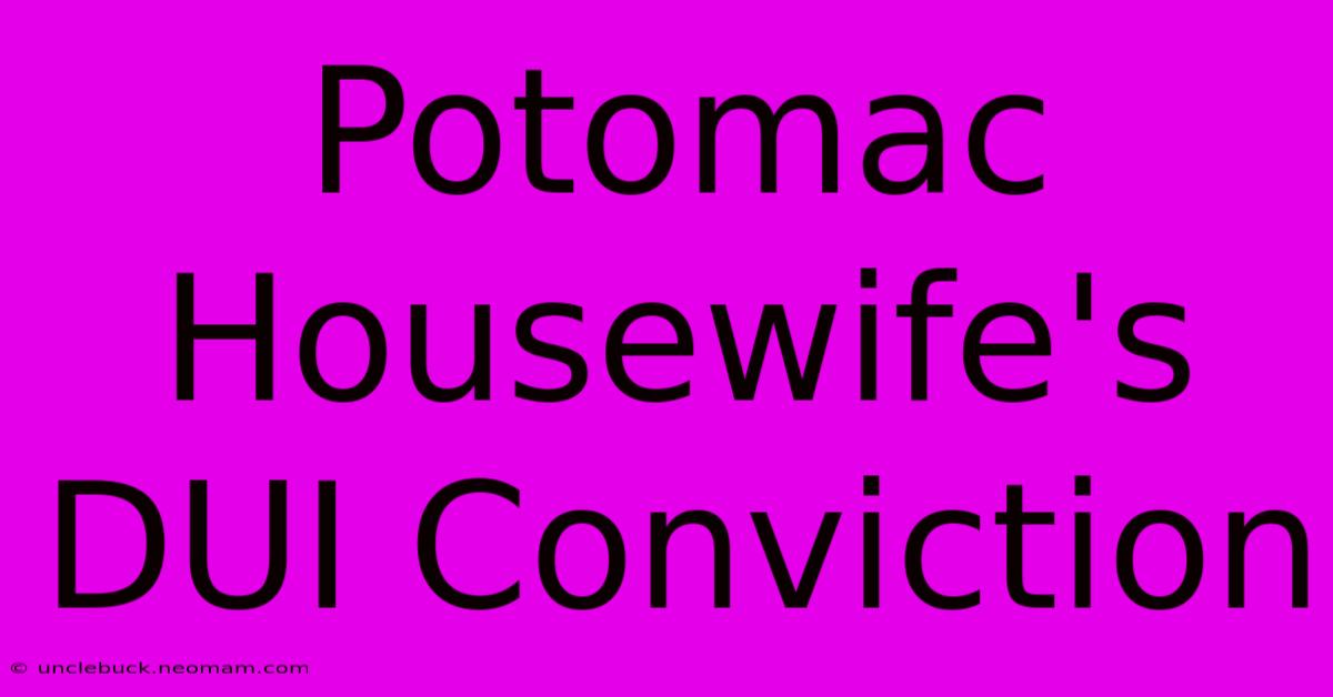 Potomac Housewife's DUI Conviction