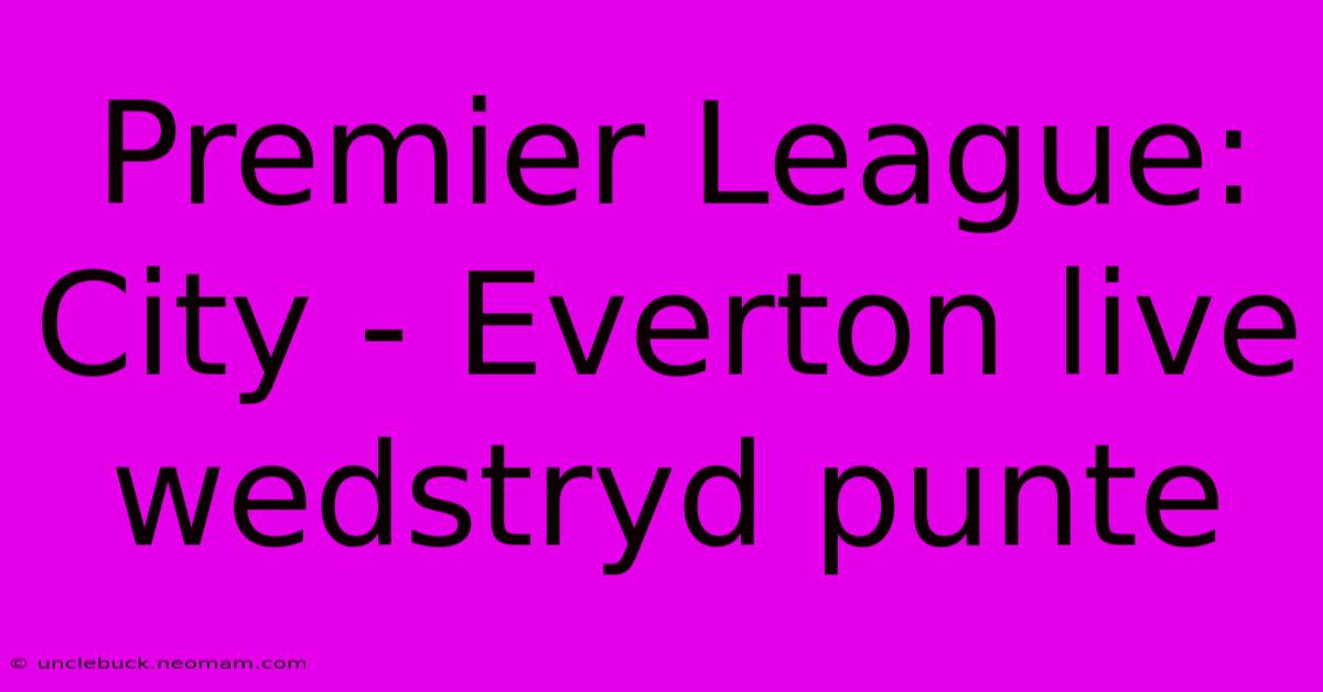 Premier League: City - Everton Live Wedstryd Punte