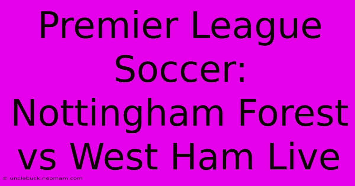 Premier League Soccer: Nottingham Forest Vs West Ham Live