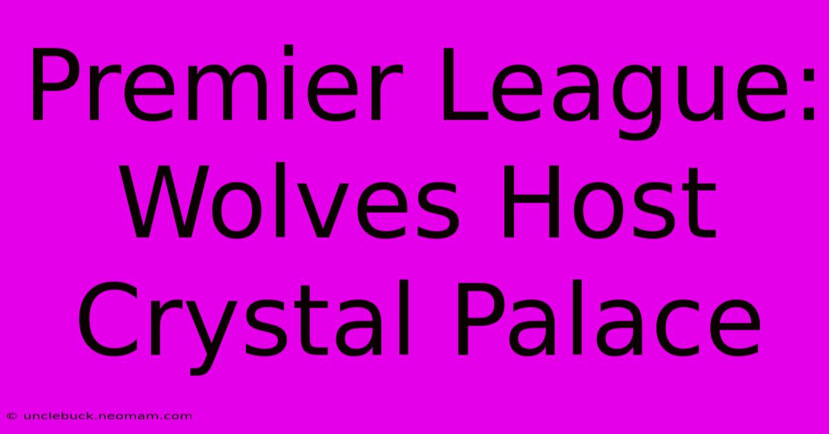 Premier League: Wolves Host Crystal Palace 