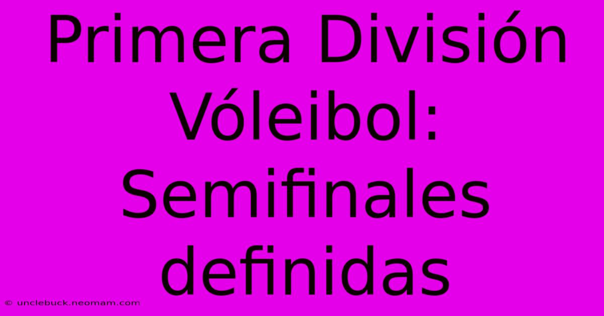 Primera División Vóleibol: Semifinales Definidas