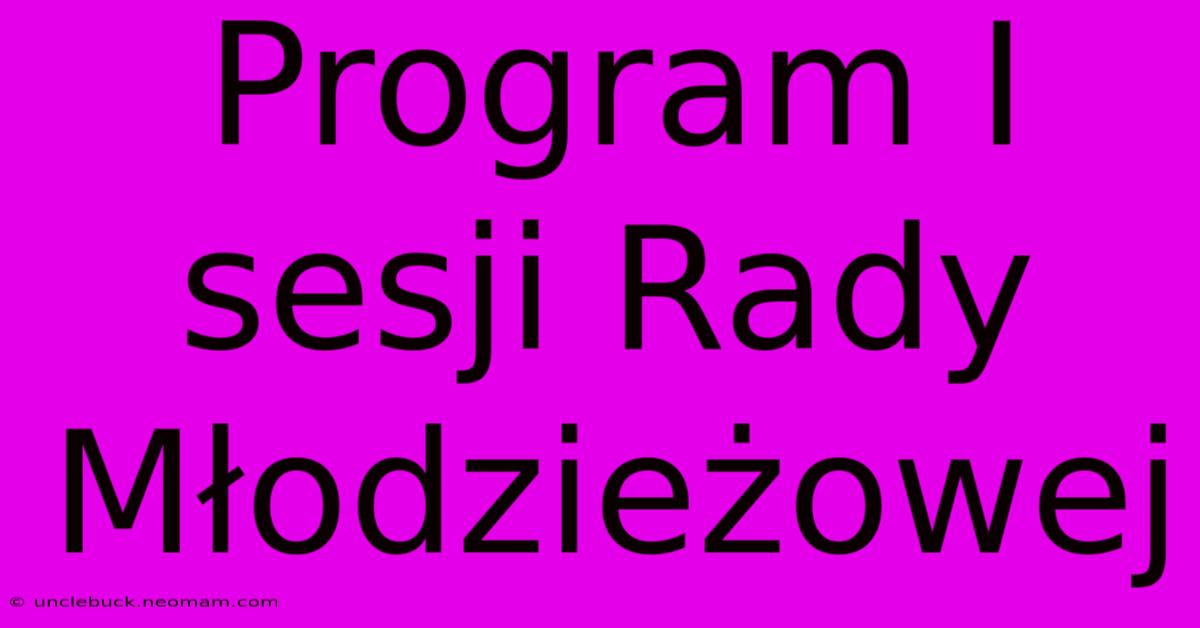 Program I Sesji Rady Młodzieżowej