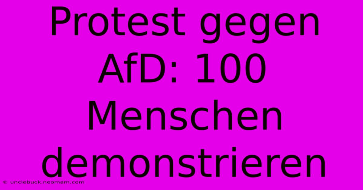 Protest Gegen AfD: 100 Menschen Demonstrieren