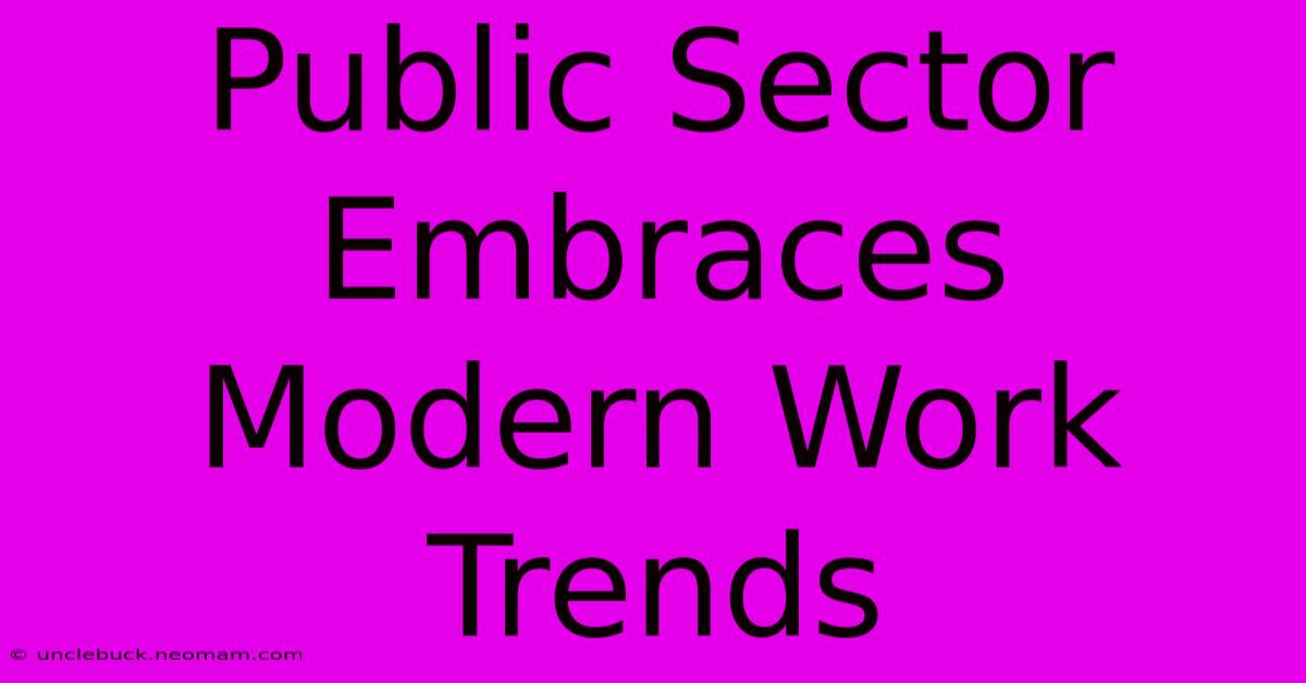 Public Sector Embraces Modern Work Trends