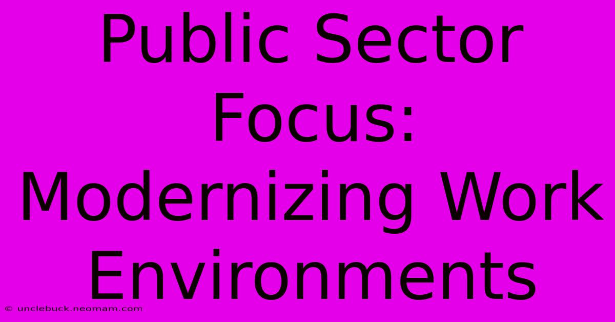 Public Sector Focus: Modernizing Work Environments