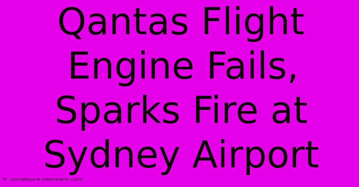 Qantas Flight Engine Fails, Sparks Fire At Sydney Airport