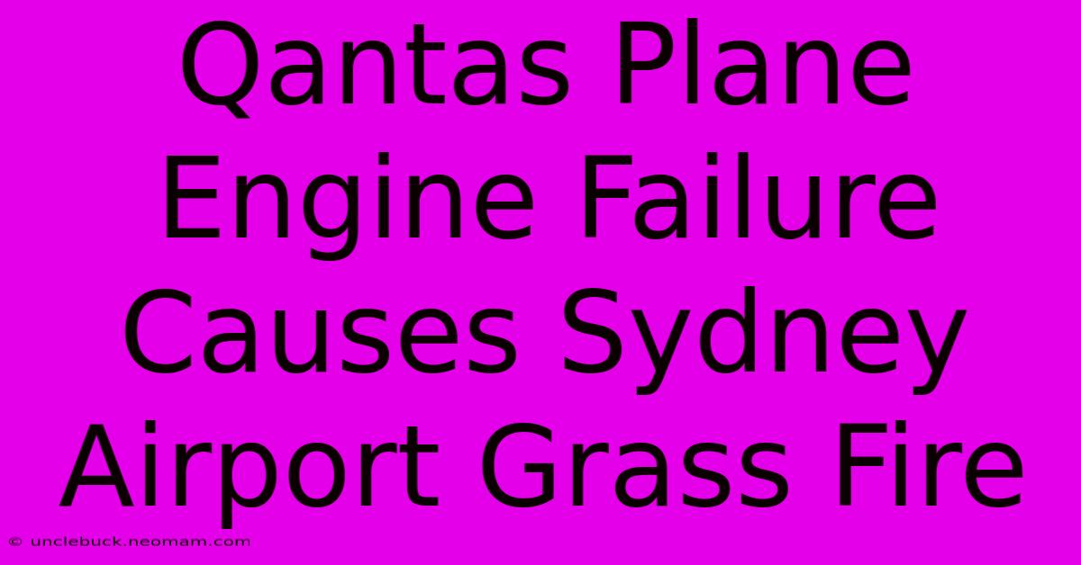 Qantas Plane Engine Failure Causes Sydney Airport Grass Fire