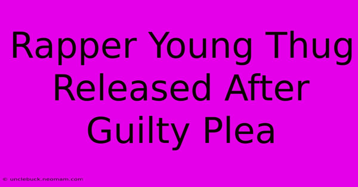 Rapper Young Thug Released After Guilty Plea