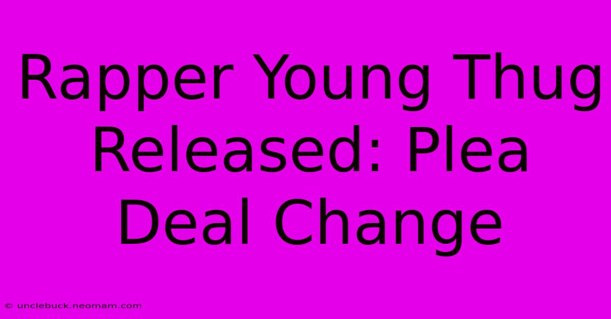 Rapper Young Thug Released: Plea Deal Change