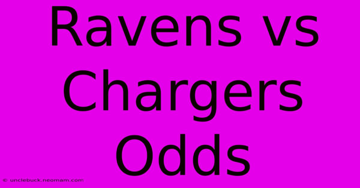 Ravens Vs Chargers Odds