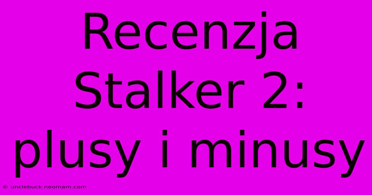 Recenzja Stalker 2: Plusy I Minusy