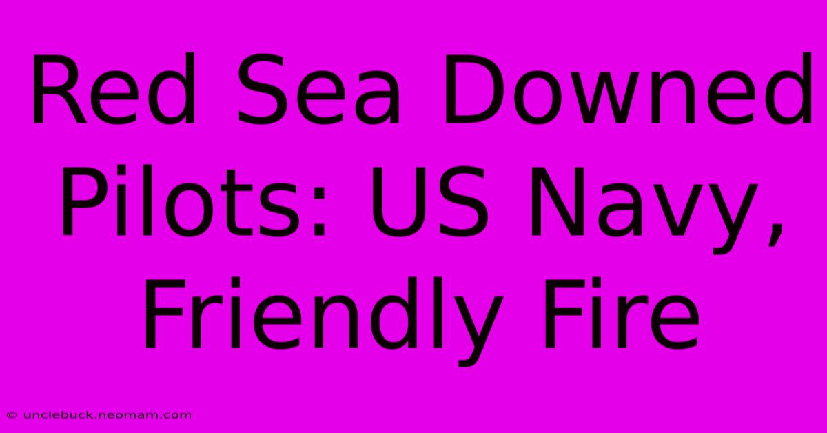 Red Sea Downed Pilots: US Navy, Friendly Fire