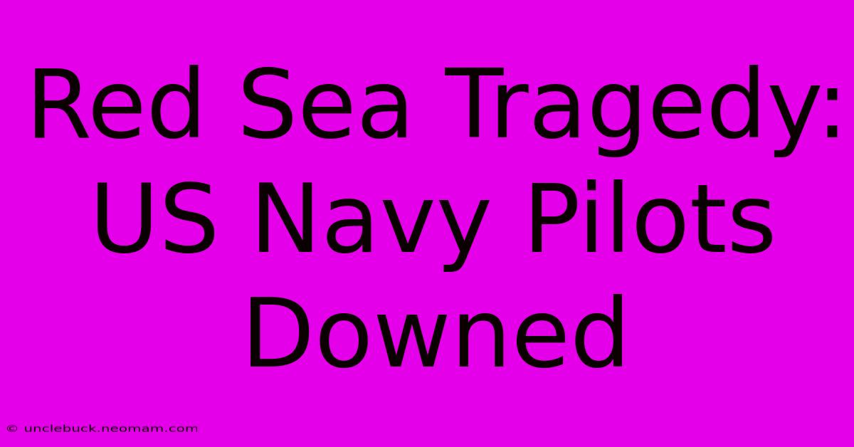 Red Sea Tragedy: US Navy Pilots Downed