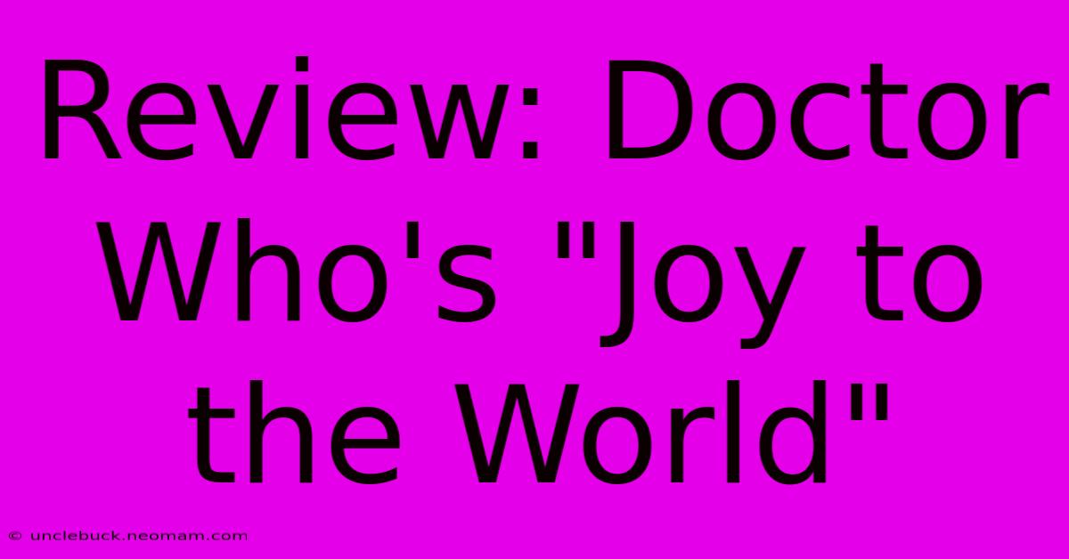 Review: Doctor Who's 