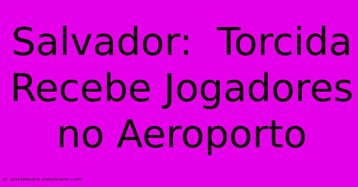 Salvador:  Torcida Recebe Jogadores No Aeroporto