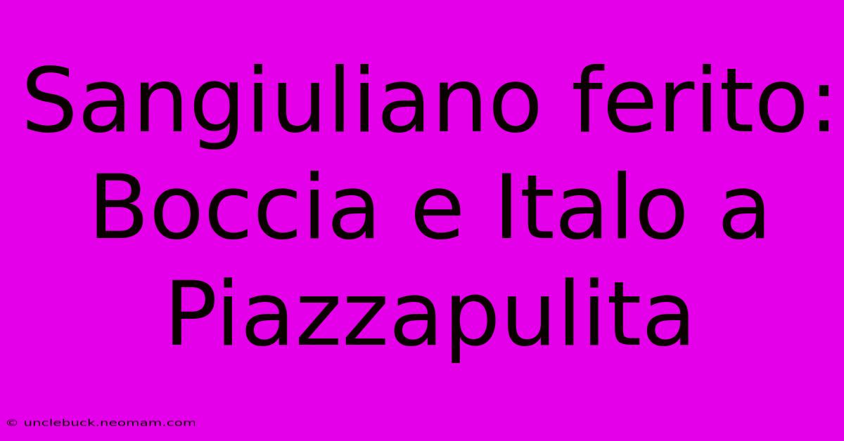 Sangiuliano Ferito: Boccia E Italo A Piazzapulita 