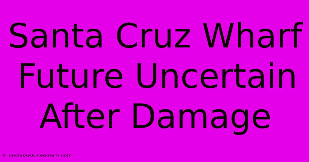 Santa Cruz Wharf Future Uncertain After Damage