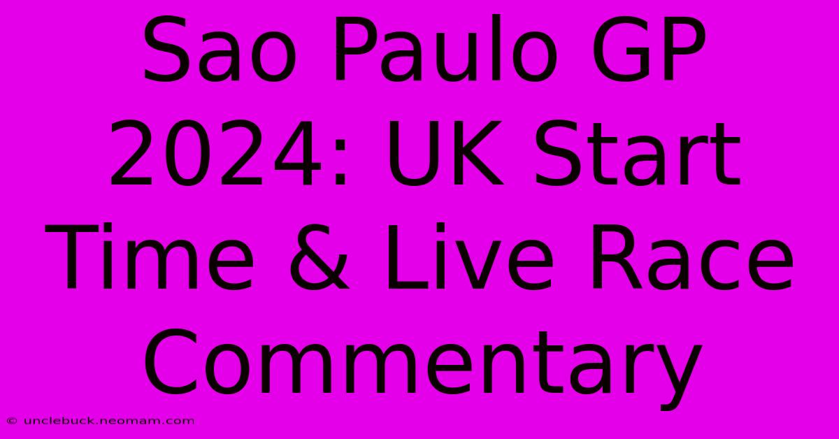 Sao Paulo GP 2024: UK Start Time & Live Race Commentary