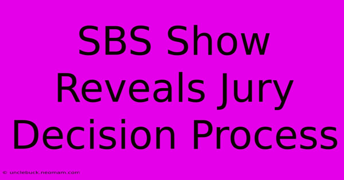 SBS Show Reveals Jury Decision Process