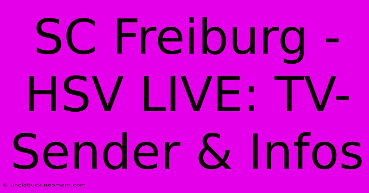 SC Freiburg - HSV LIVE: TV-Sender & Infos 