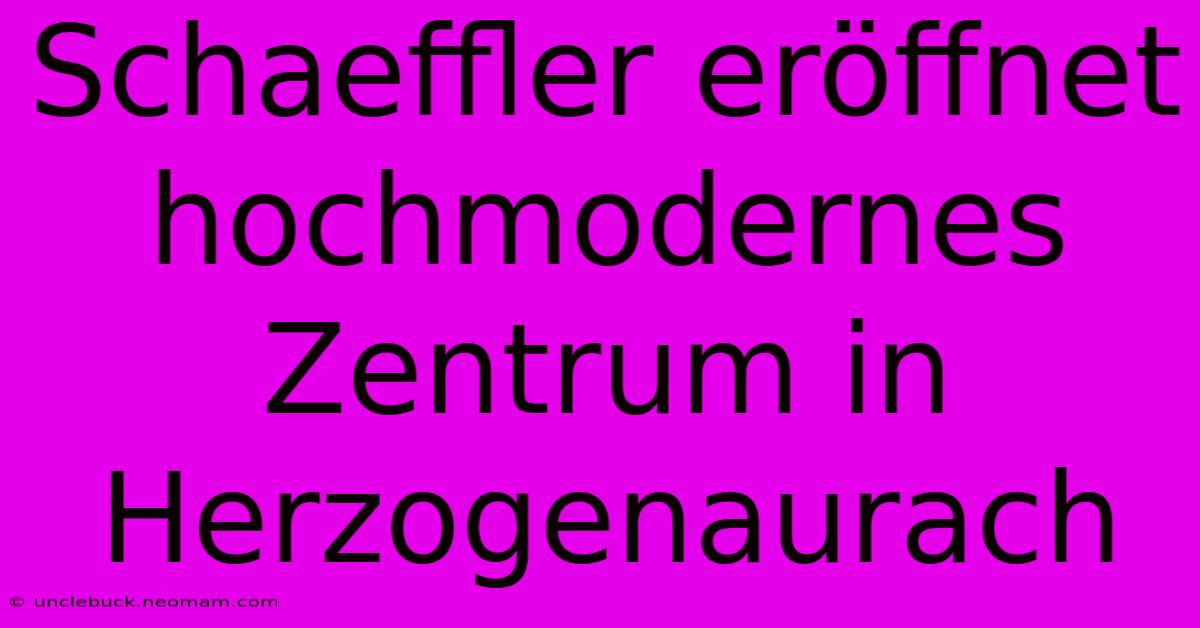 Schaeffler Eröffnet Hochmodernes Zentrum In Herzogenaurach