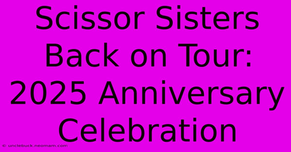 Scissor Sisters Back On Tour: 2025 Anniversary Celebration 