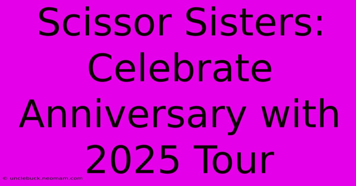 Scissor Sisters: Celebrate Anniversary With 2025 Tour