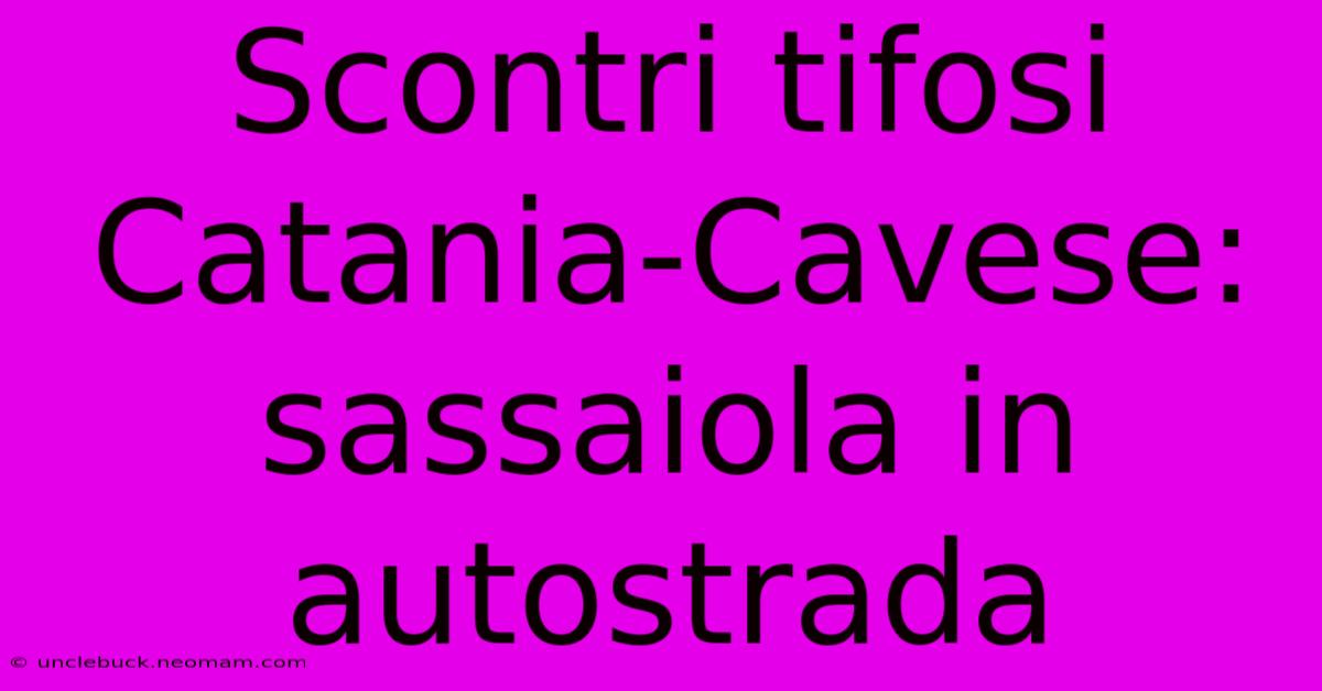 Scontri Tifosi Catania-Cavese: Sassaiola In Autostrada 