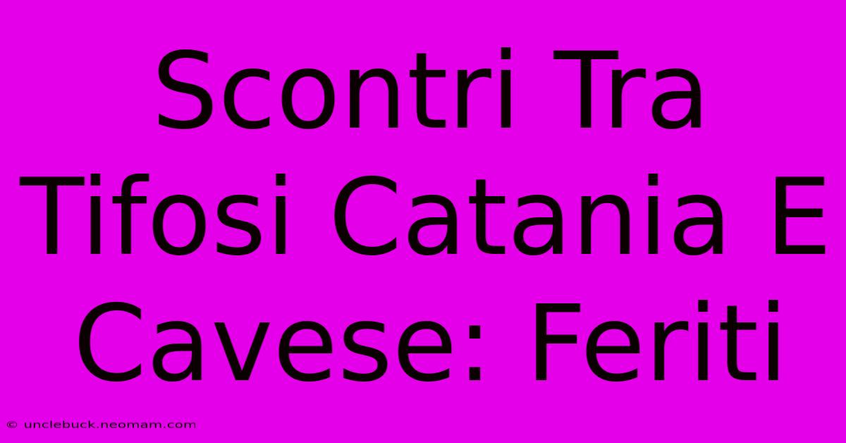 Scontri Tra Tifosi Catania E Cavese: Feriti