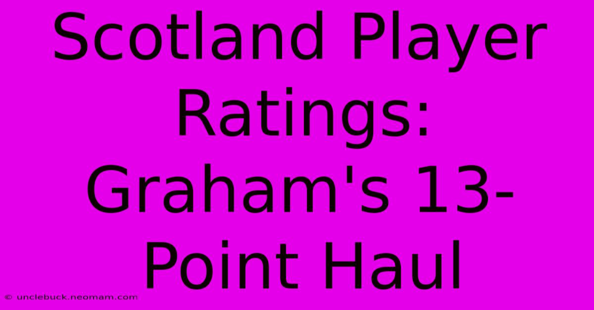 Scotland Player Ratings: Graham's 13-Point Haul