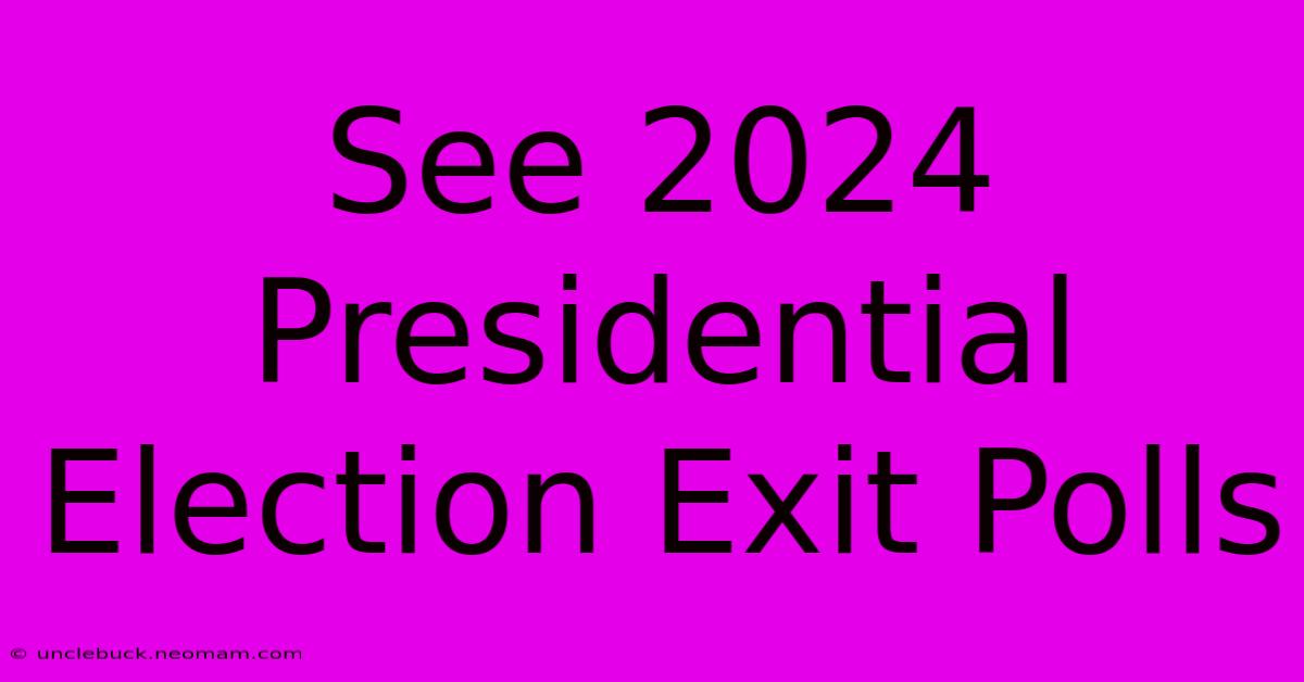 See 2024 Presidential Election Exit Polls