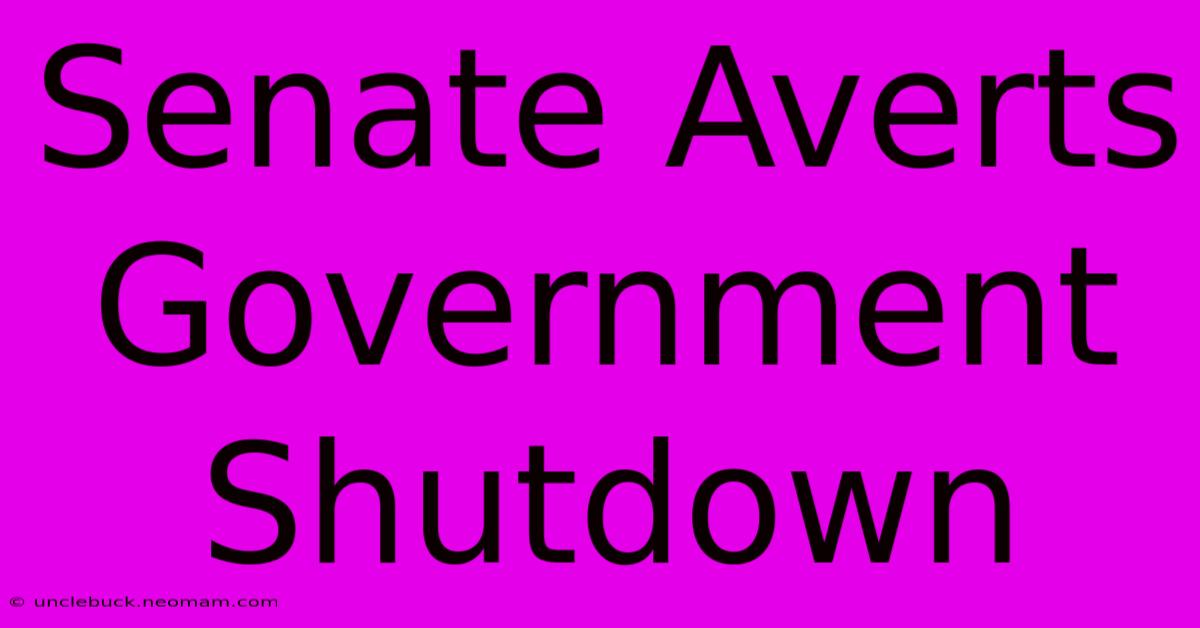 Senate Averts Government Shutdown