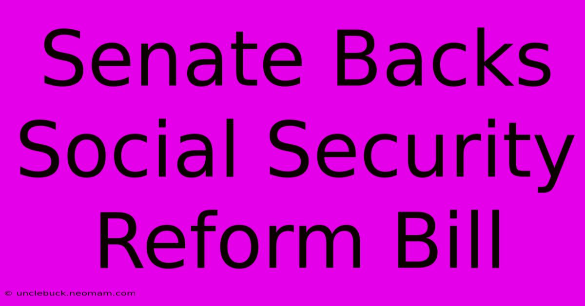 Senate Backs Social Security Reform Bill