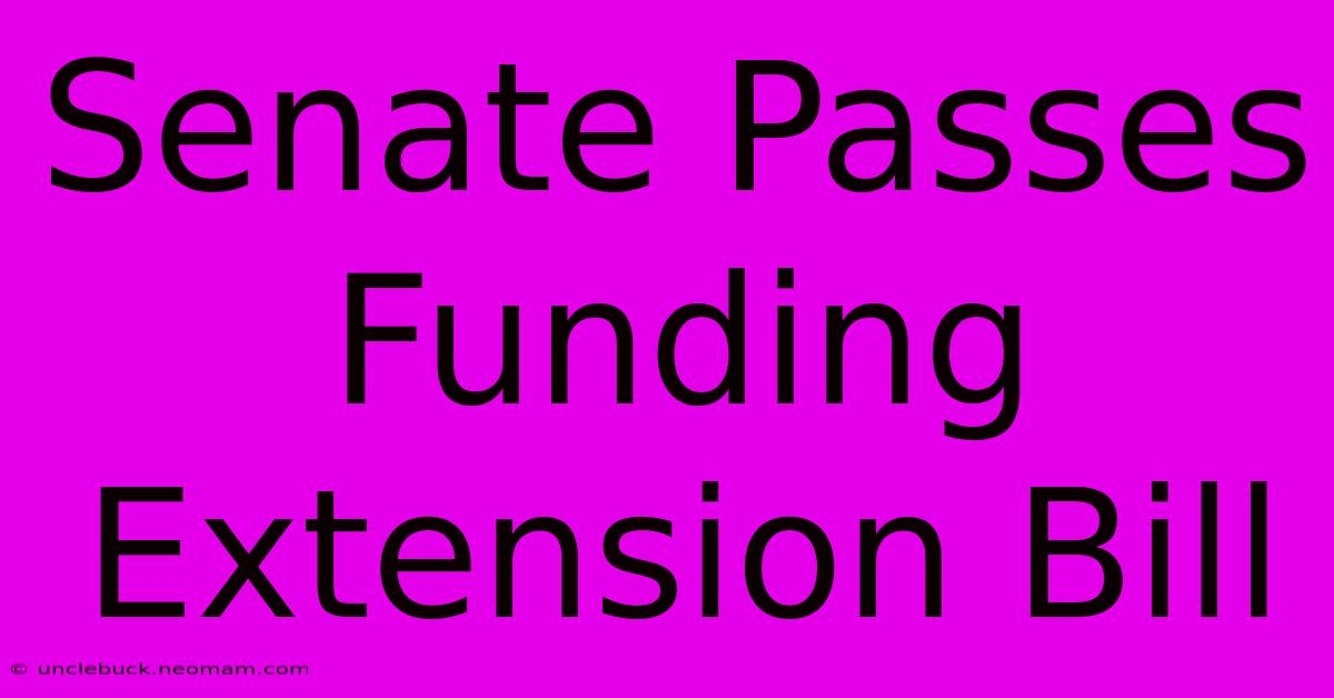 Senate Passes Funding Extension Bill